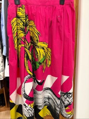 Dior Pink Tropical Print Skirt